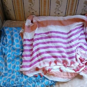 Striped Pink and Orange Scarf